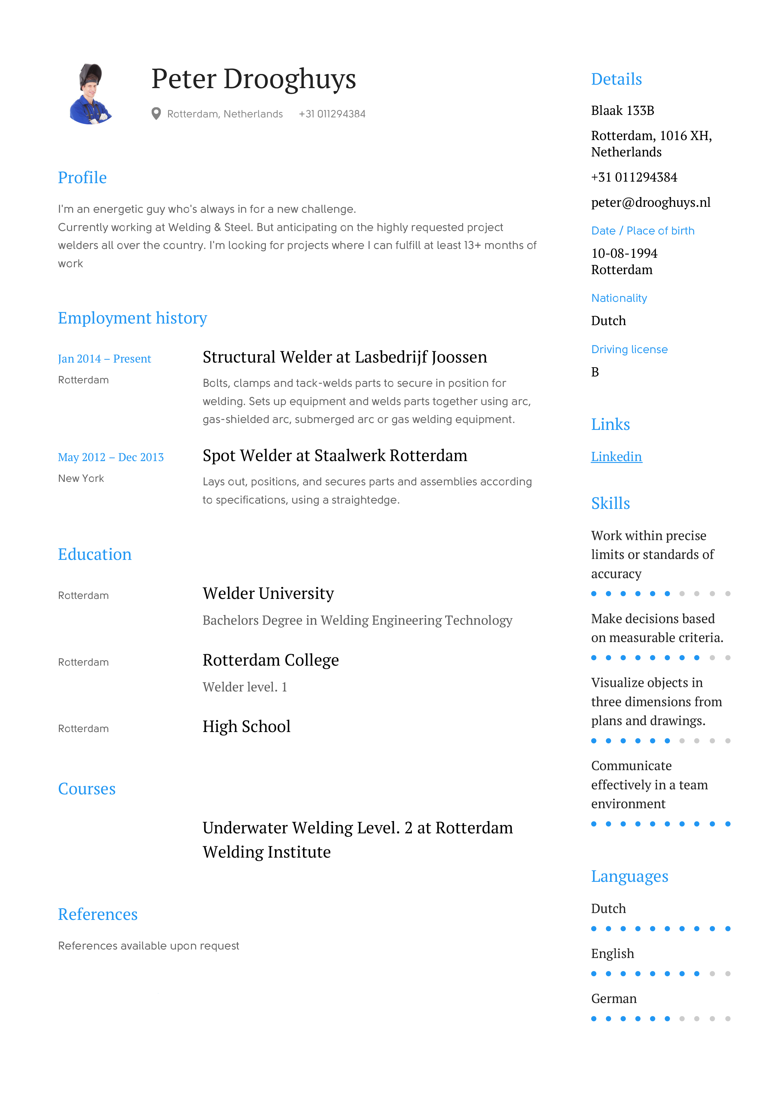 Engels Cv Template Thorcicerosco